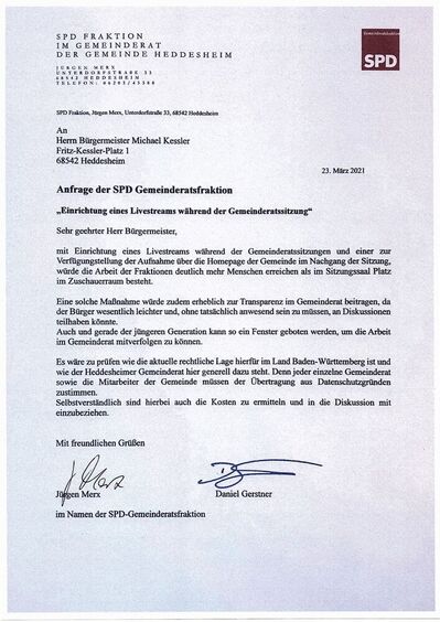 Anfrage SPD-Fraktion